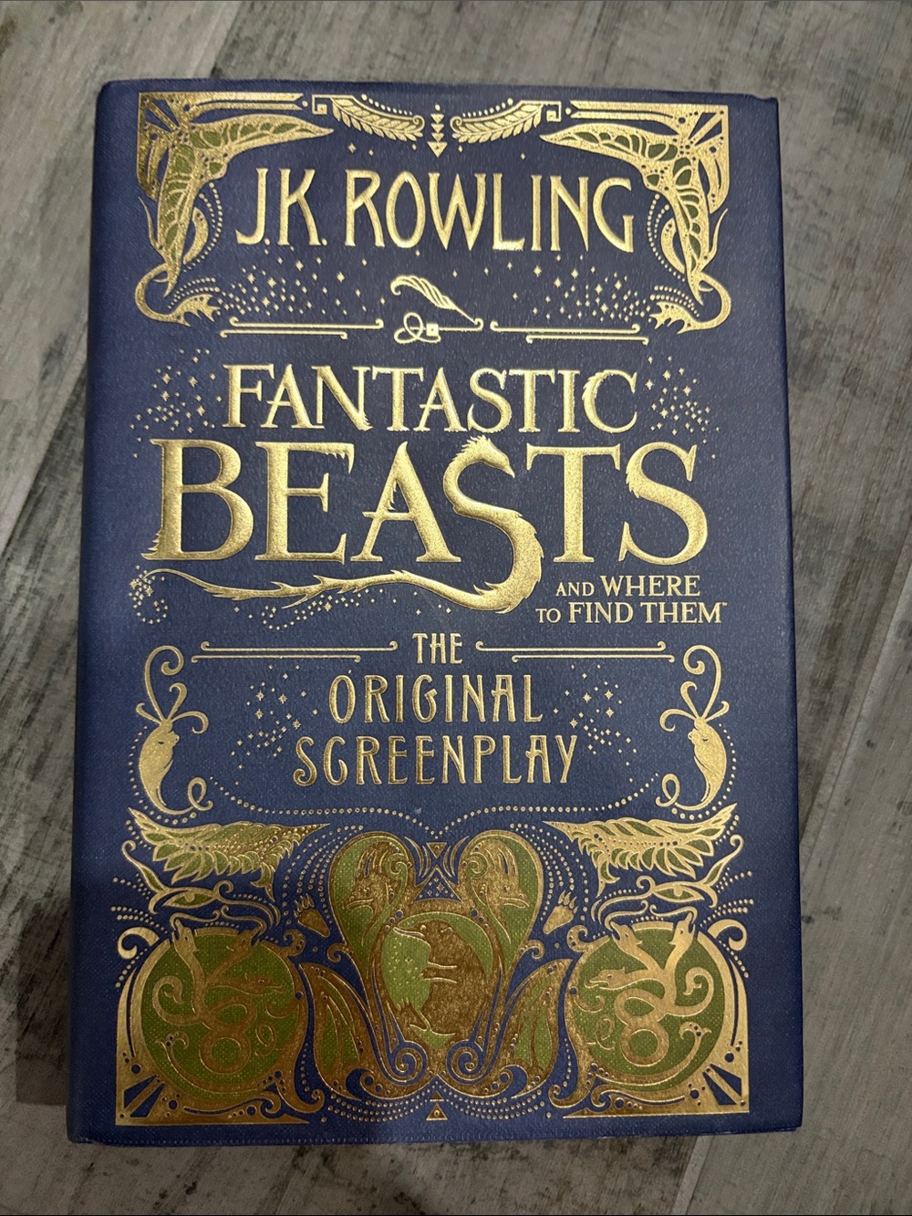 J.K. Rowling Fantastic Beasts The Original Screenplay - Blue & Gold Cover